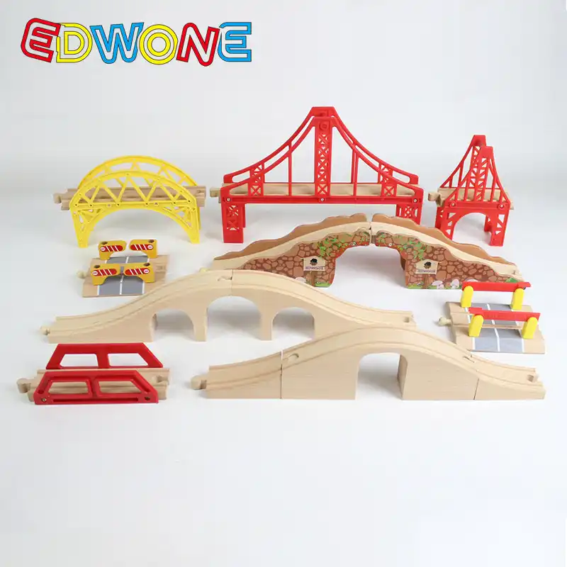 wooden train bridge toy