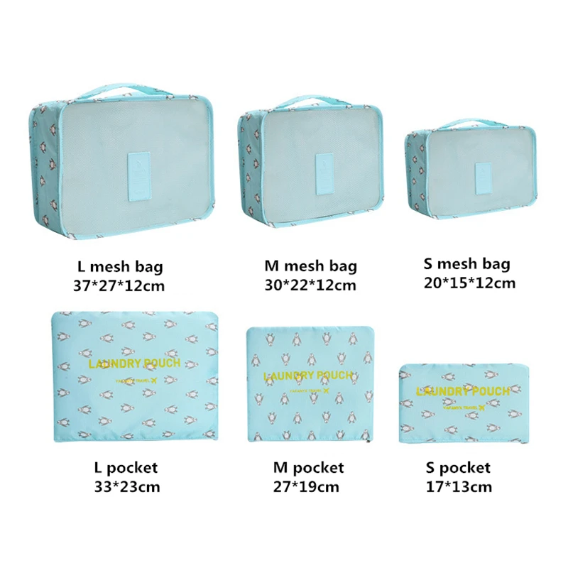 RUPUTIN 6Pcs/Set Oxford Cloth Packing Cube Suitcase Storage Cosmetic Clothes Shoe Bag Large Capacity Mesh Bag Travel Accessories RUPUTIN 6Pcs/Set Oxford Cloth Packing Cube Suitcase Storage Cosmetic Clothes Shoe Bag Large Capacity Mesh Bag Travel Accessories