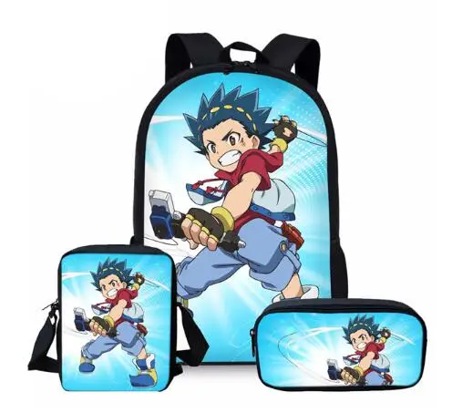 Новая мода: Beyblade Burst игра 3 шт. набор печатных Человек Большой Рюкзак Ортопедические школьные сумки Beyblade Burst игра школьная сумка подарки - Цвет: photo color