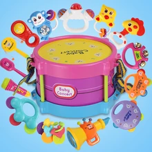 Детские игрушки для девочек ручные барабанные погремушки Развивающие детские игрушки Набор колокольчиков игрушечные музыкальные инструменты Tambour Enfant
