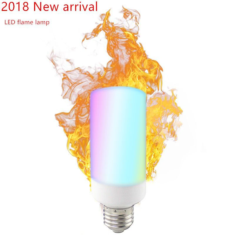Новая красочная Светодиодная лампа E27 E14 B22 2835SMD эффект пламени накаливания 66 99
