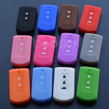 

100pcs/lot For Mitsubishi Car Key Case Rubber Silicon Protect Outlander AXR RVR ASX Montero Shogun Nativa Pajero 2 Button Key