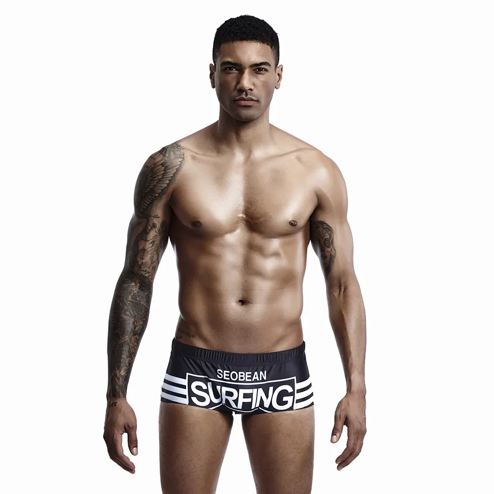 

Seobean Swimsuit Men Swimming Trunks Sexy Gay Swimwear Quick Dry Bathing Swim Shorts Men Beach Board Shorts Sunga Plus Size