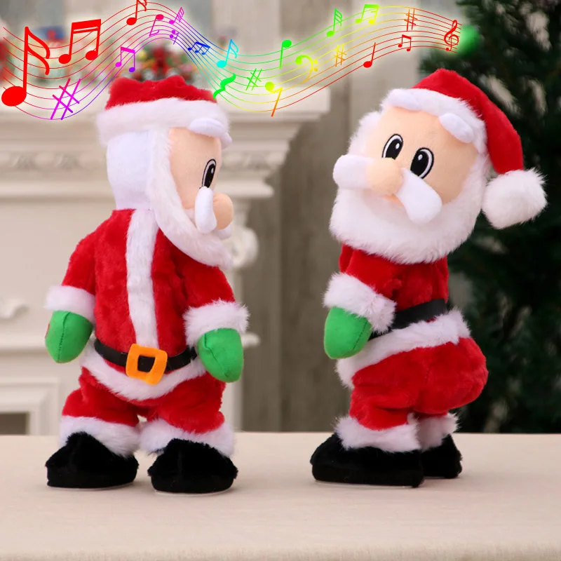 

Electric Twerk Santa Claus Toy Xmas Music Singing Dancing Twisted Wiggle Hip Doll Christmas Home Decoration Kids Gifts F 998