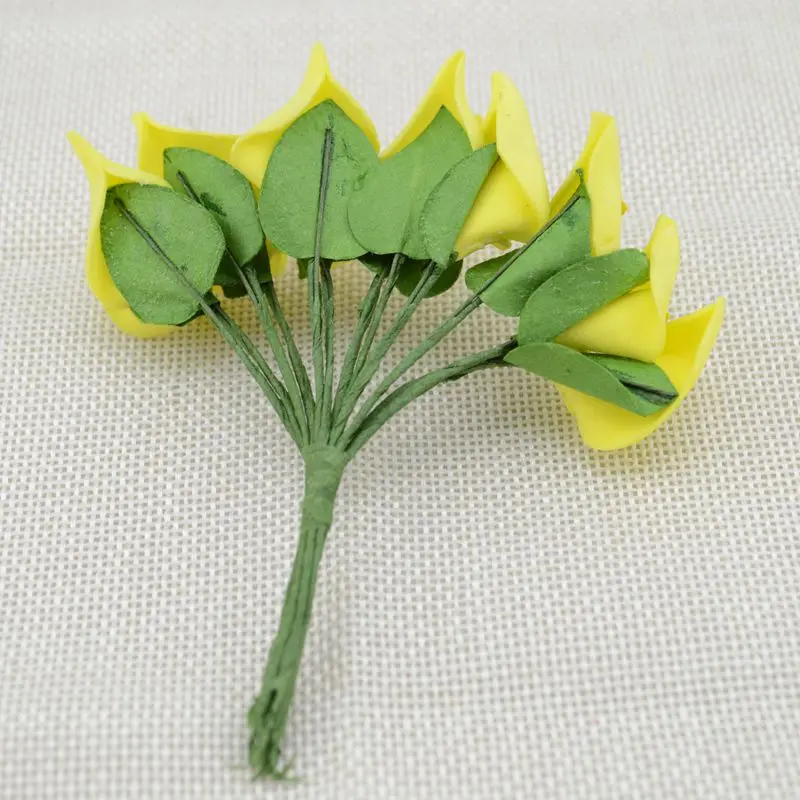 144 шт./пакет 2,5 см 11 цветов, дешевый искусственный цветок пены моделирование бумажные каллы цветок моделирования цветы