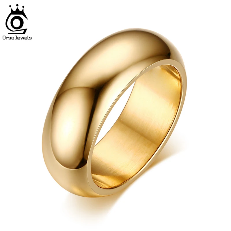 ORSA JEWELS 2019 Hot Fashion Lead & Nickel Free Party Ring Jewelry High Quality Stainless Steel Wedding Band Rings for Man OTR95