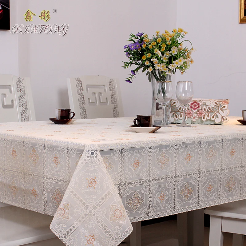 Quality eco friendly pvc plastic table cloth fabric soft glass