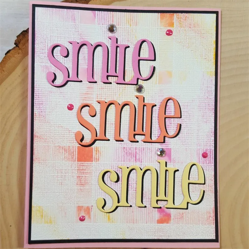 

GJCrafts Smile Word Metal Cutting Dies for Scrapbooking Album Craft Dies Embossing Stencil Die Cut New Dies for 2019