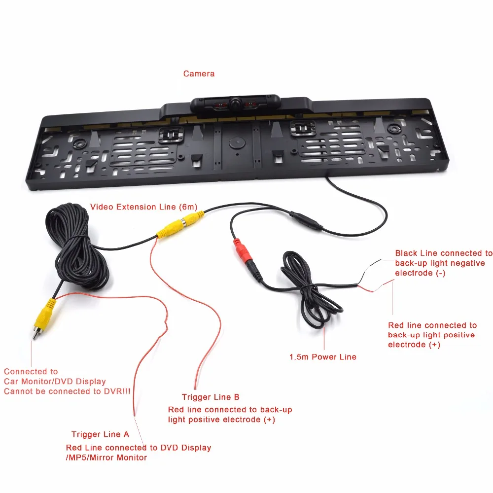 4-3-Inch-LCD-Car-Monitor-RU-European-License-Plate-Frame-Rear-View-Camera-IR-Light (1)
