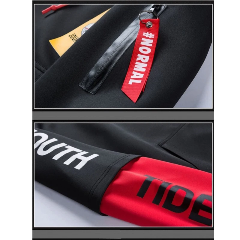 Men Two Pieces Set New Fashion Hip Hop Sportswear Men Plus size Tracksuit Hoodie Autumn Men Brand Clothes Hoodies+Pants Sets