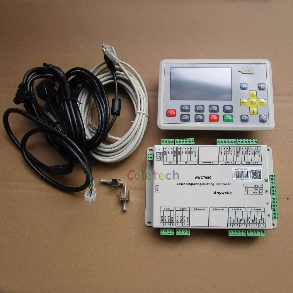 

DSP CO2 Laser Cutting Engraving Machine LCD Motion Controller System AWC708C