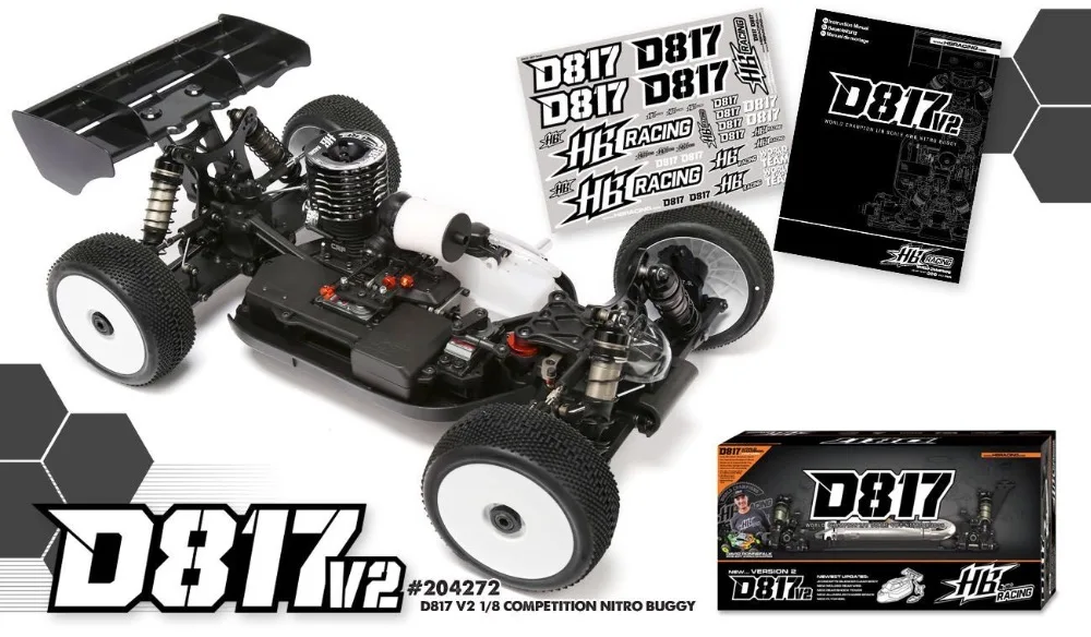 

HB D817 V2 1/8 Off road Competition Nitro Buggy kit