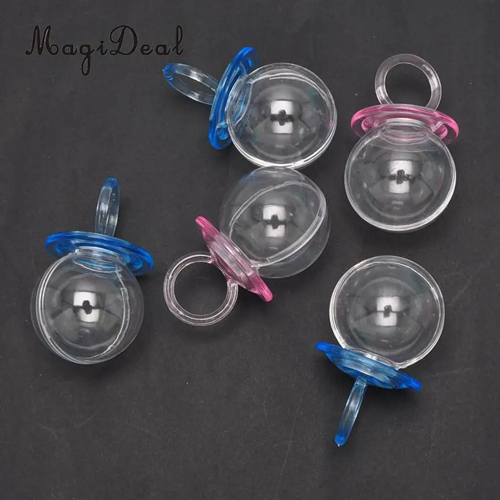 MagiDeal 12 Pcs/Lot Fillable Pacifier Shape Baby Shower Candy Sweet Box Bottle Birthday Party Favors Gifts Decor