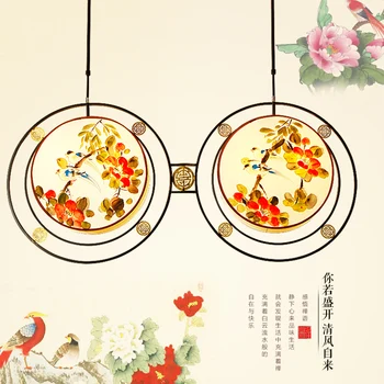 

Chinese classical fan pendant lights/lamps personalized living room restaurant retro hotel bedroom study lighting 1/2heads ZA