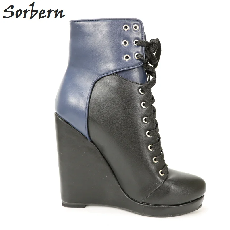 Sorbern/Элегантные белые женские кроссовки; обувь на танкетке и высоком каблуке; обувь на платформе; цвет под заказ; женская обувь; короткие ботиночки; Размер 11
