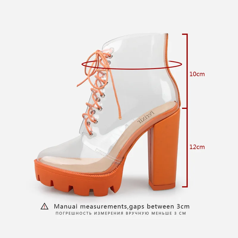 Г. Модные летние ботильоны сандалии обувь с открытым носком Прозрачные женские туфли на высоком квадратном каблуке 12 см с перекрестной шнуровкой и кристаллами