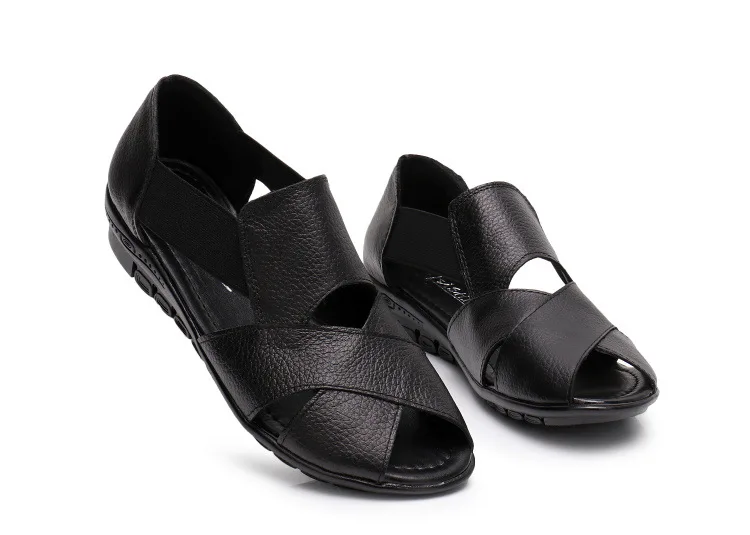 Oukahui/ брендовые Летние повседневные сандалии-гладиаторы в римском стиле; женская обувь; sandalia feminina; удобные босоножки из натуральной кожи на танкетке