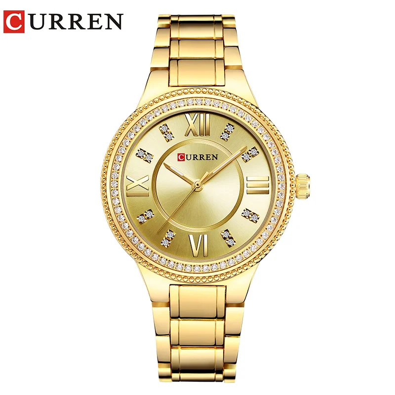 

CURREN 9004 Top Luxury Brand Women Quartz Watch Crystal Design Ladies wristwatches relogio feminino Clock Relogio