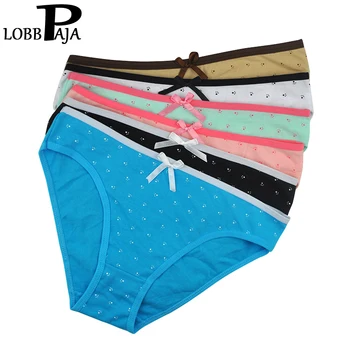 

LOBBPAJA Lot 6 PCS Woman Underwear Cotton Sexy Panties Briefs Low Waisted Girls Ladies Knickers Intimates for Women