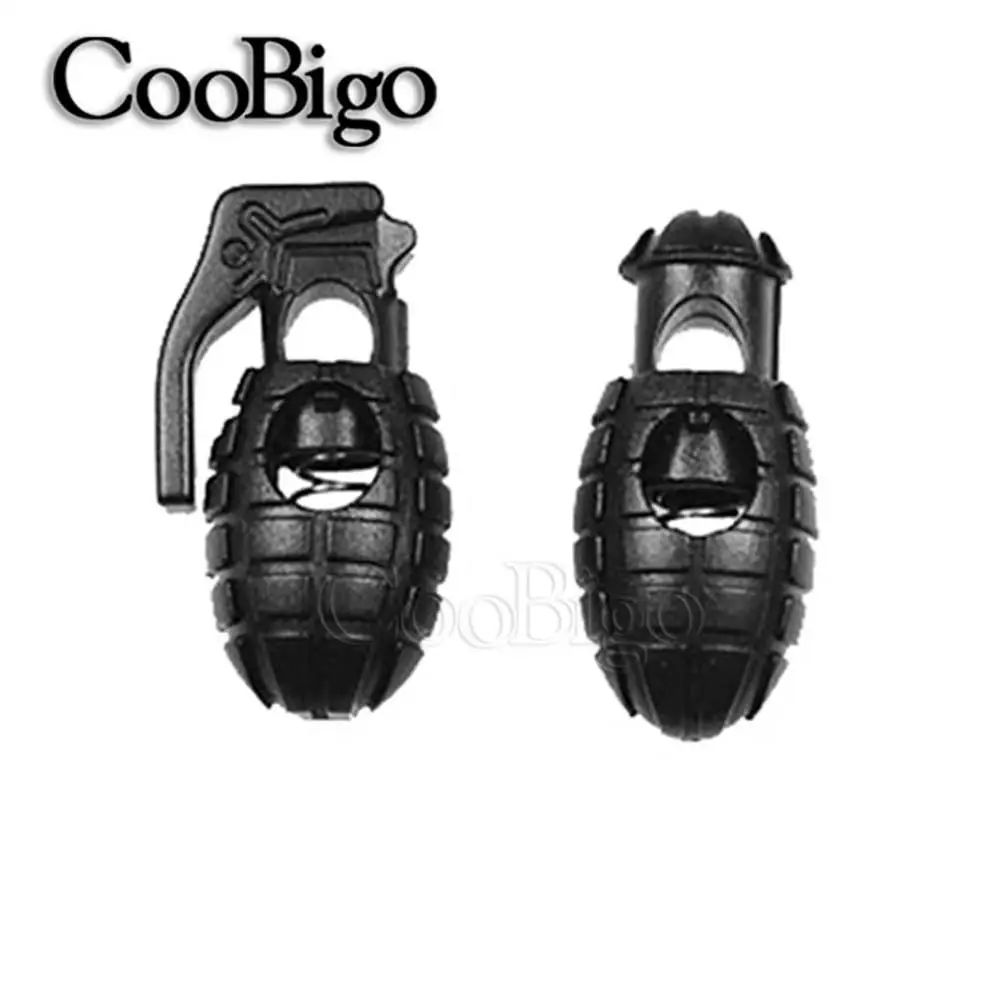 

10pcs Plastic Hand Cord Lock Stopper Rope Clamp Toggle Clip Paracord Boot Shoelace Outdoor Kits#FLS025-B