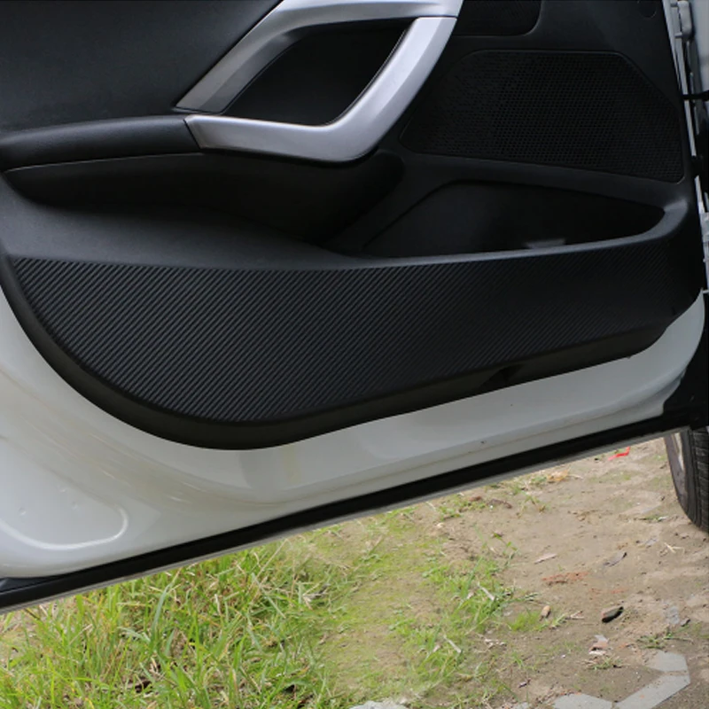  Car Burning Carbon Fiber Vinyl Inner Door Protection Film Sticker Case for Peugeot 2008 2014 2015 2