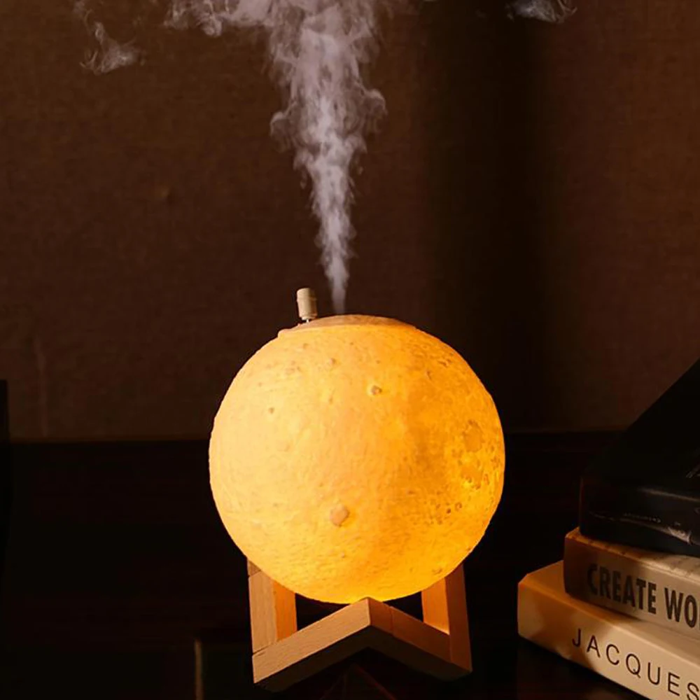 

880ml Air Humidifier 3D Moon Lamp Light Diffuser Aroma Essential Oil Diffuser USB Ultrasonic Humidifier Cool Mist Air Purifier