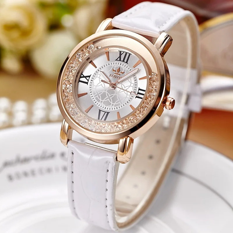 Новые модные женские часы кожаные кварцевые наручные со стразами Reloj Mujer Montre Femme