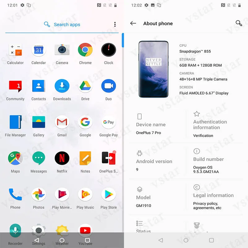 Глобальная прошивка оригинальный Oneplus 7 Pro смартфон 6 67 дюймов Snapdragon 855