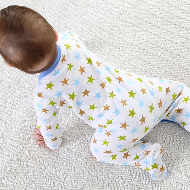 Детские Footies Одежда для девочек новорожденных облегающий костюм с длинными