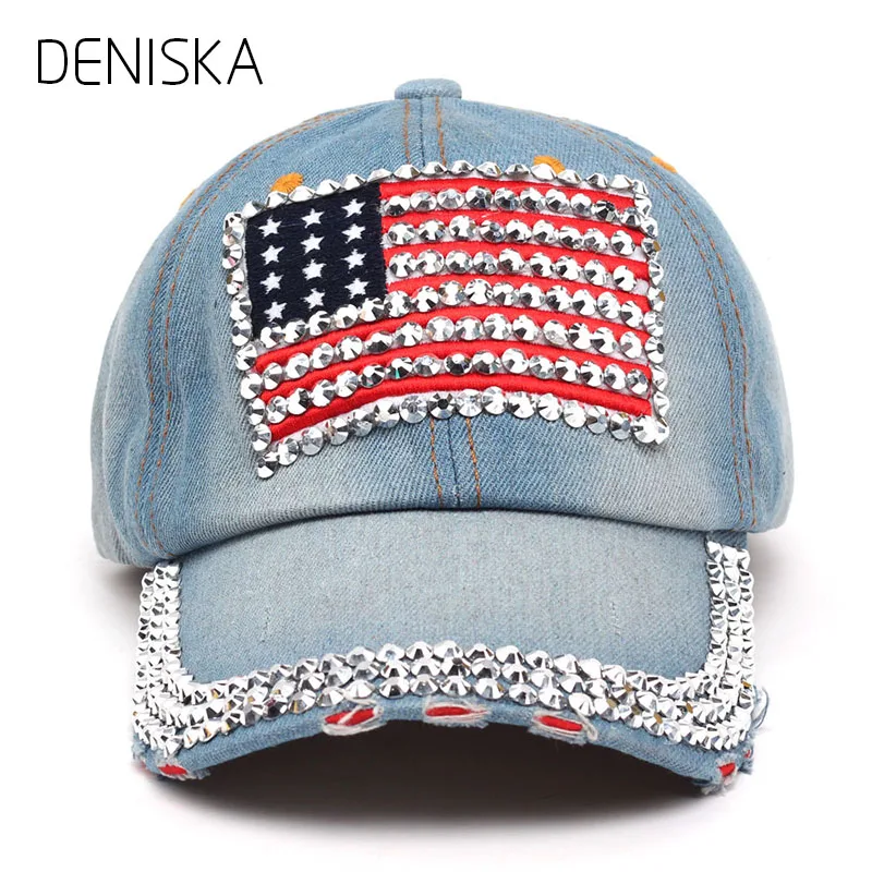 Дениска diamond Бейсбол Кепки Для женщин летние девушки с Snapback Hat Повседневное