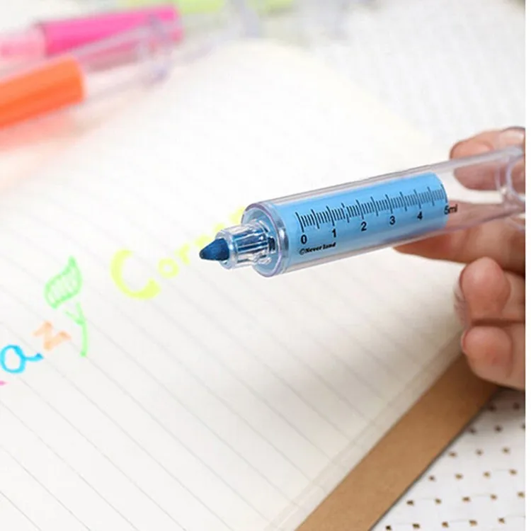 Офисные школьные принадлежности шприц люминесцентный маркер ручка Люминесцентная ручка канцелярские принадлежности