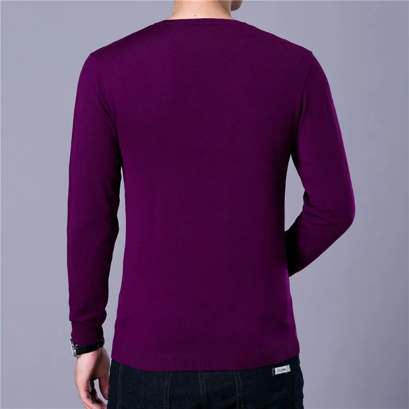 Covrlge, мужские свитера, Осень-зима, мужской свитер с v-образным вырезом, Одноцветный, приталенный, мужские пуловеры, модный мужской свитер поло, MZM004