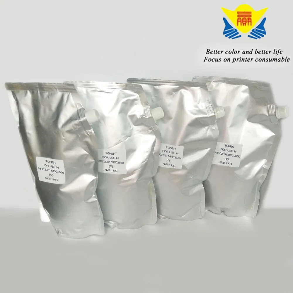 

JIANYINGCHEN Compatible Color refill Toner Powder For Ricoh MPC2051 MPC2550 copier (4bags/lot) 1kg per bag free shipping