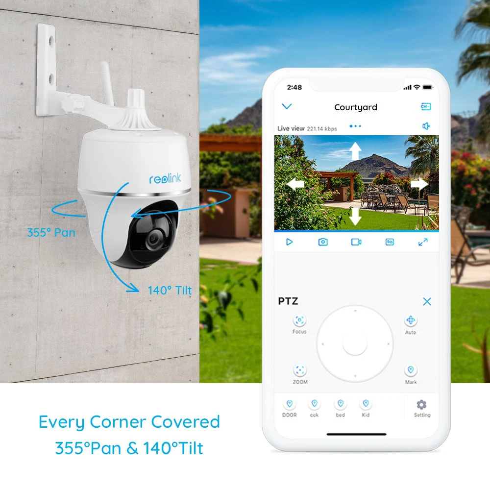 Reolink Argus PT w солнечная панель 1080P WiFi камера перезаряжаемая батарея/Солнечная