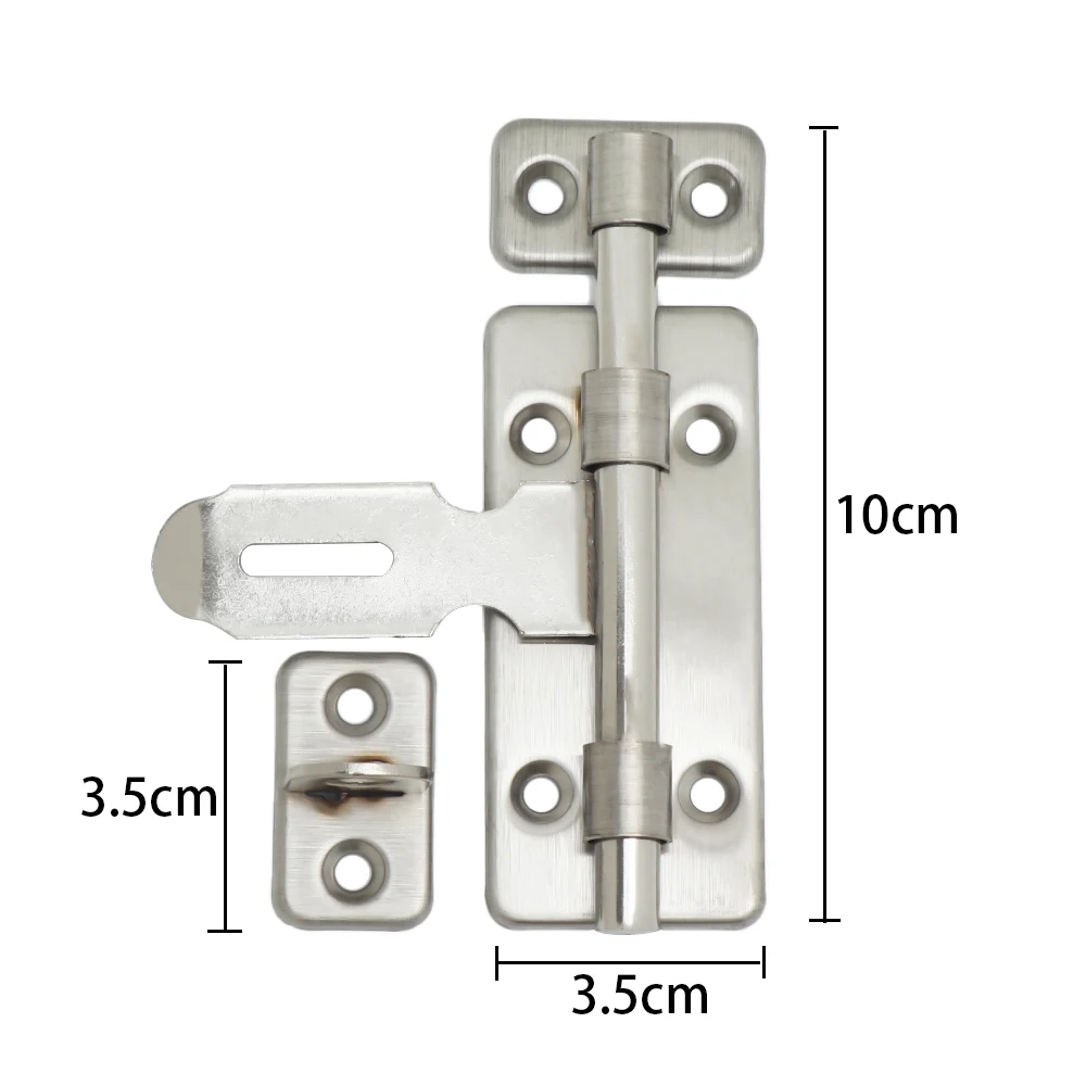 Серебряная Противоугонная дверная защелка из нержавеющей стали Скользящий замок шпингалет щеколда Засов степлер ворота замок безопасности