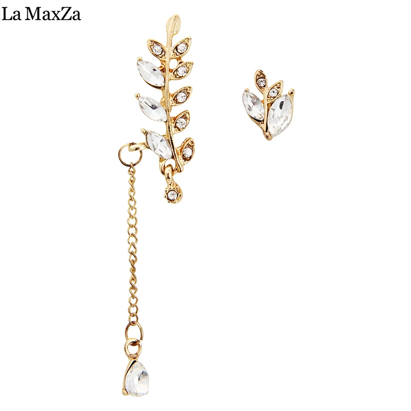 

Asymmetric Crystal Water drops leaves Earrings for Women Luxury Fashion Party Elegant Drop Earrings Jewelry Accessories gift