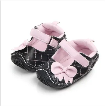 

Fashion Plaid Baby Shoes Lovely Bow Hard Sole Toddler Girls Shoes First Walkers