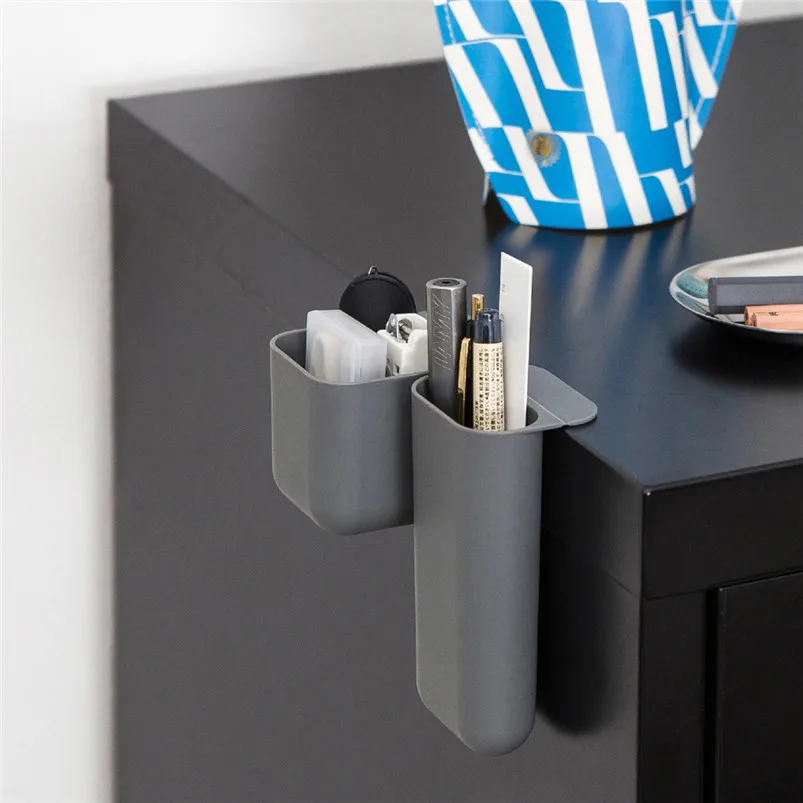 2PCS Desktop Monitor Pocket Storage Box Office Desk Pen Ruler Pencil Holder Cup Mesh Organizer Container Pen Holder 40MR2601