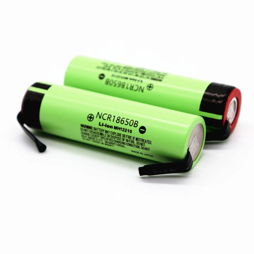 new original NCR18650B 3.7V 3400mAh 18650 rechargeable lithium battery for battery+ DIY nickel piece