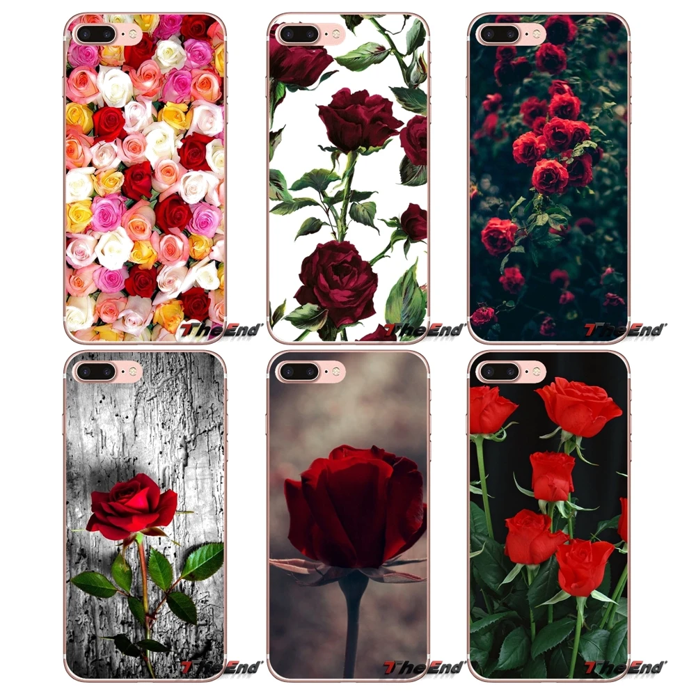 

For Samsung Galaxy J1 J2 J3 J5 J7 A3 A5 A7 2015 2016 2017 J530 J730 Fundas Coque Beautiful Garden Red Roses Flowers Soft Case