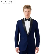 Модные мужские костюм для досуга из двух предметов Элегантный нагрудные однобортный костюм Простой чистый цвет cultivate One's morality человек из двух частей