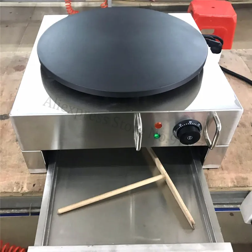 Details about / 40cm Mini Pancake Machine Stainless Stee Pancake Crepe Maker w//3* Wooden Rake