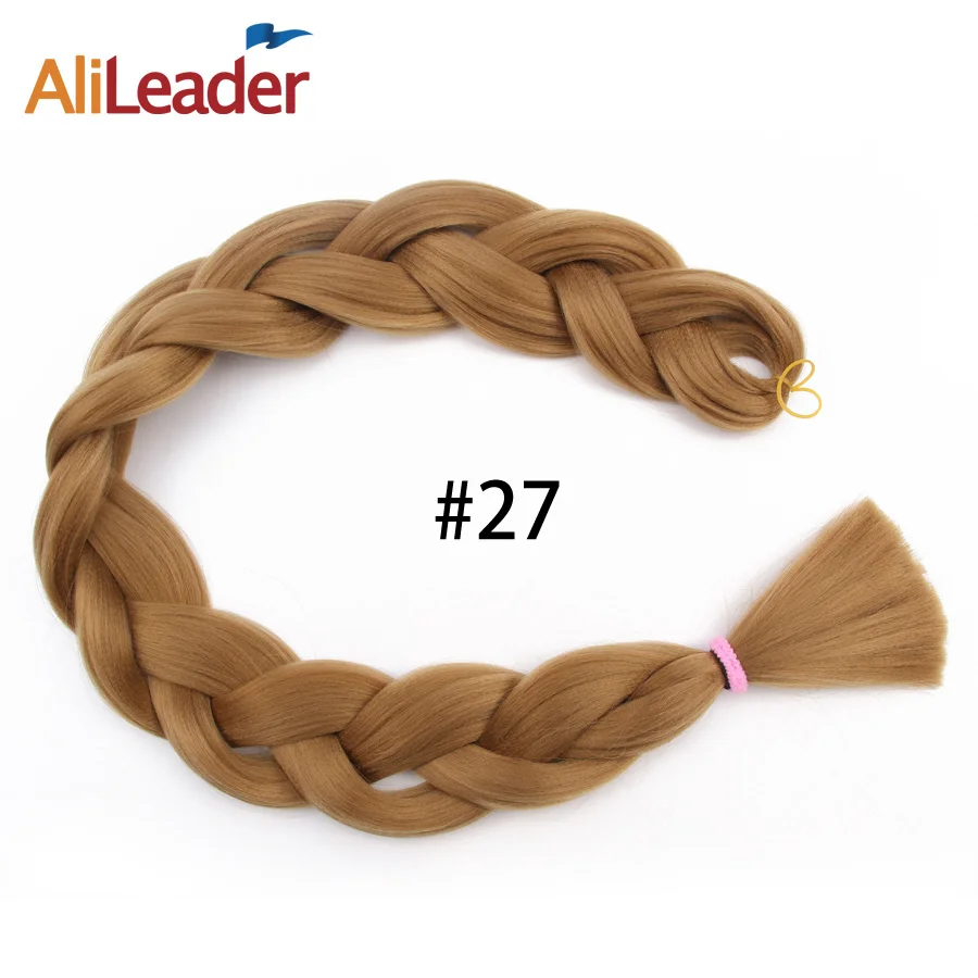 Alileader, 165 г/шт., 82 дюйма(96 см), синтетические высокотемпературные волокна, огромные косички, волосы для наращивания, один кусок, вязанные крючком косички, чистый цвет - Цвет: #27