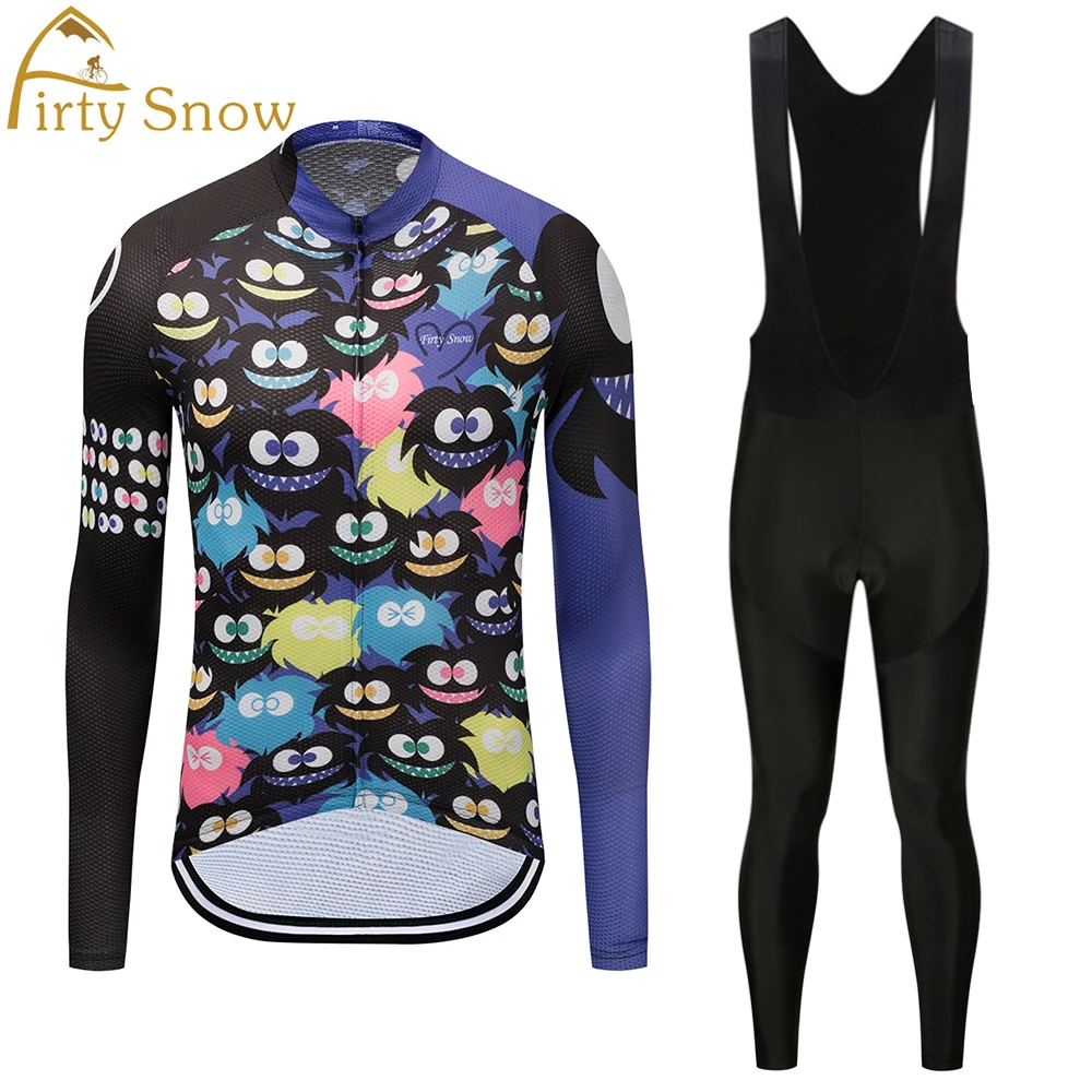 

2019 Women Long Sleeve Cycling Kit Breathable Bike Jersey Bib Pants Cycling Jersey Set Clothing Pro Team Bicycle Wear Clothes