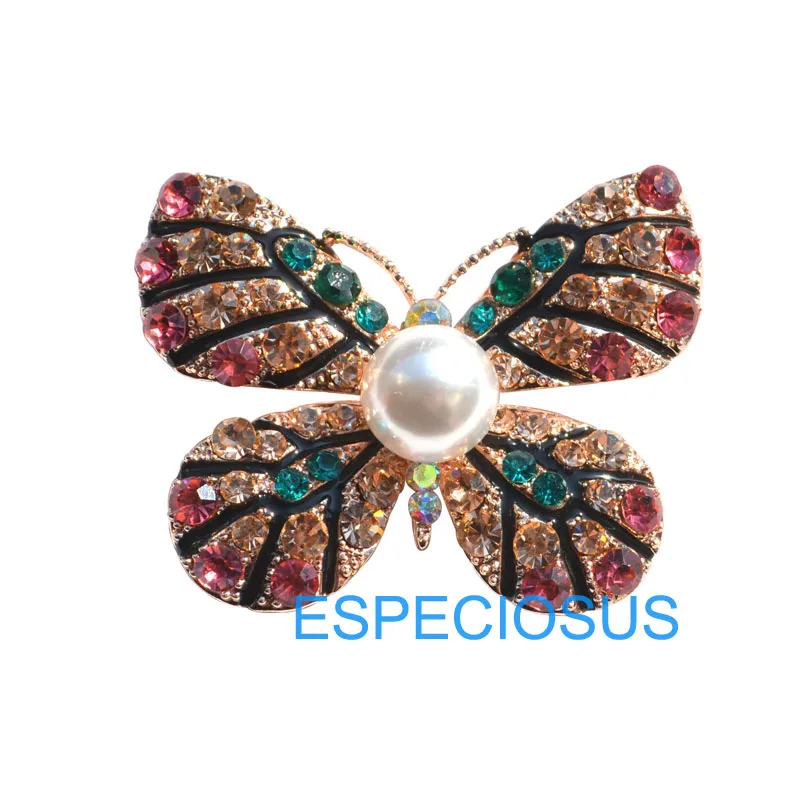 

Elegant Pin Resin Rhinestone Brooch Rose Gold Color Crystal Giraffe Breast Pin MultiColor Butterfly Lady's Gift Fashion Jewelry