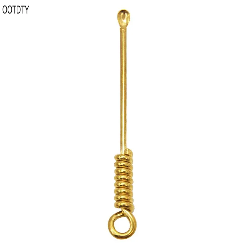 

Handmade Brass Spiral Shape Smoke Pipe Ear Cleaner Earwax Spoon Earpick Portable Keychain Pendant Tool Accessories