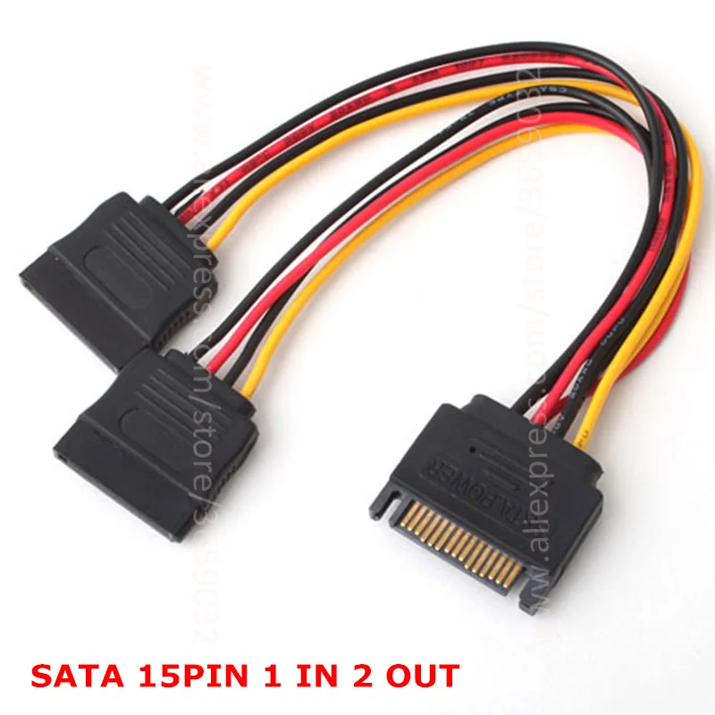 SATA 15pin силовой сплиттер кабель 15-контактный штекер для последовательного ATA x 2