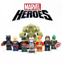 DR. TONG 80 шт./лот Супер Герои Капитан Америка Халк зима Solider Черная пантера строительные блоки детские кирпичи игрушки SY621