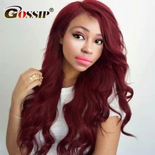 Burgundy Body Wave Brazilian Hair Weave Bunldes 99j Red Color Human Hair Bundles Gossip Hair Extensions Non Remy 1 Piece Only