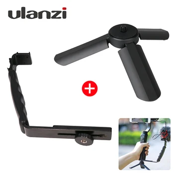 

Ulanzi Mini Tripod+L Bracket Stand With 2 Hot Shoe for Zhiyun Smooth Q/DJI OSMO Mobile2 /Feiyu Gimbal/ BY-MM1 Microphone/ Light